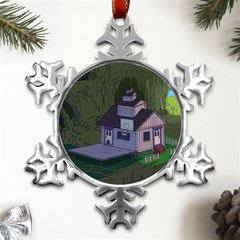 Purple House Cartoon Character Adventure Time Architecture Metal Small Snowflake Ornament by Sarkoni