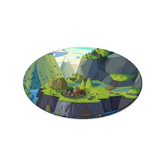 Cartoon Network Mountains Landscapes Seas Illustrations Adventure Time Rivers Sticker (Oval)