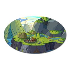 Cartoon Network Mountains Landscapes Seas Illustrations Adventure Time Rivers Oval Magnet by Sarkoni