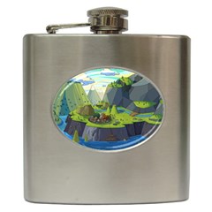 Cartoon Network Mountains Landscapes Seas Illustrations Adventure Time Rivers Hip Flask (6 oz)