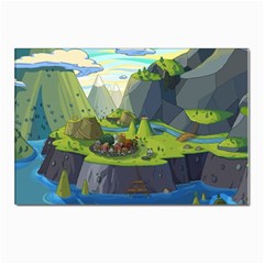 Cartoon Network Mountains Landscapes Seas Illustrations Adventure Time Rivers Postcard 4 x 6  (Pkg of 10)