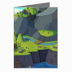 Cartoon Network Mountains Landscapes Seas Illustrations Adventure Time Rivers Greeting Card