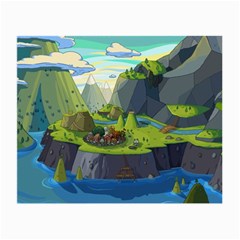 Cartoon Network Mountains Landscapes Seas Illustrations Adventure Time Rivers Small Glasses Cloth (2 Sides)