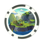 Cartoon Network Mountains Landscapes Seas Illustrations Adventure Time Rivers Poker Chip Card Guard Front