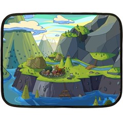 Cartoon Network Mountains Landscapes Seas Illustrations Adventure Time Rivers Two Sides Fleece Blanket (Mini)