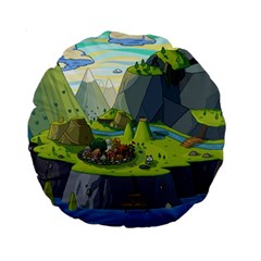 Cartoon Network Mountains Landscapes Seas Illustrations Adventure Time Rivers Standard 15  Premium Round Cushions