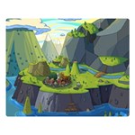 Cartoon Network Mountains Landscapes Seas Illustrations Adventure Time Rivers Two Sides Premium Plush Fleece Blanket (Large) 80 x60  Blanket Front