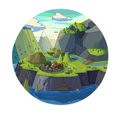 Cartoon Network Mountains Landscapes Seas Illustrations Adventure Time Rivers Mini Round Pill Box by Sarkoni