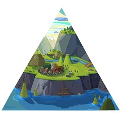 Cartoon Network Mountains Landscapes Seas Illustrations Adventure Time Rivers Wooden Puzzle Triangle