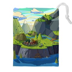 Cartoon Network Mountains Landscapes Seas Illustrations Adventure Time Rivers Drawstring Pouch (5XL)