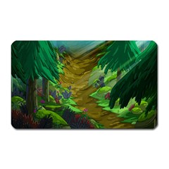 Green Pine Trees Wallpaper Adventure Time Cartoon Green Color Magnet (rectangular) by Sarkoni