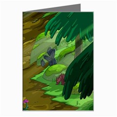 Green Pine Trees Wallpaper Adventure Time Cartoon Green Color Greeting Card