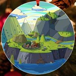 Cartoon Network Mountains Landscapes Seas Illustrations Adventure Time Rivers UV Print Acrylic Ornament Round Front