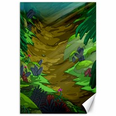 Green Pine Trees Wallpaper Adventure Time Cartoon Green Color Canvas 12  X 18  by Sarkoni