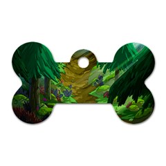 Green Pine Trees Wallpaper Adventure Time Cartoon Green Color Dog Tag Bone (one Side) by Sarkoni