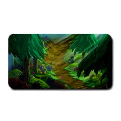 Green Pine Trees Wallpaper Adventure Time Cartoon Green Color Medium Bar Mat by Sarkoni