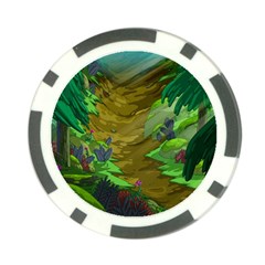 Green Pine Trees Wallpaper Adventure Time Cartoon Green Color Poker Chip Card Guard by Sarkoni