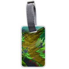 Green Pine Trees Wallpaper Adventure Time Cartoon Green Color Luggage Tag (one Side) by Sarkoni