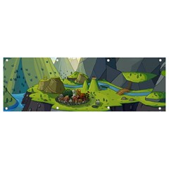 Cartoon Network Mountains Landscapes Seas Illustrations Adventure Time Rivers Banner and Sign 9  x 3 