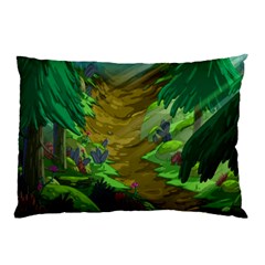 Green Pine Trees Wallpaper Adventure Time Cartoon Green Color Pillow Case (two Sides) by Sarkoni