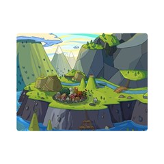 Cartoon Network Mountains Landscapes Seas Illustrations Adventure Time Rivers Premium Plush Fleece Blanket (Mini)