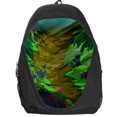 Green Pine Trees Wallpaper Adventure Time Cartoon Green Color Backpack Bag by Sarkoni