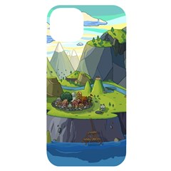 Cartoon Network Mountains Landscapes Seas Illustrations Adventure Time Rivers iPhone 14 Plus Black UV Print Case