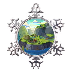 Cartoon Network Mountains Landscapes Seas Illustrations Adventure Time Rivers Metal Large Snowflake Ornament