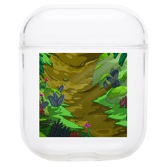 Green Pine Trees Wallpaper Adventure Time Cartoon Green Color Soft Tpu Airpods 1/2 Case by Sarkoni