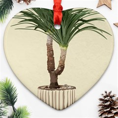 Tree Vector Art In A Flower Pot Heart Ornament (two Sides) by Sarkoni