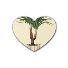 Tree Vector Art In A Flower Pot Rubber Heart Coaster (4 Pack) by Sarkoni