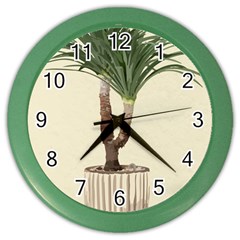 Tree Vector Art In A Flower Pot Color Wall Clock by Sarkoni