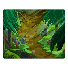 Green Pine Trees Wallpaper Adventure Time Cartoon Green Color Premium Plush Fleece Blanket (large) by Sarkoni