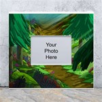 Green Pine Trees Wallpaper Adventure Time Cartoon Green Color White Wall Photo Frame 5  x 7  Front