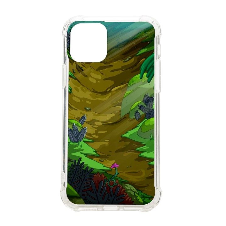 Green Pine Trees Wallpaper Adventure Time Cartoon Green Color iPhone 11 Pro 5.8 Inch TPU UV Print Case