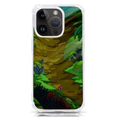 Green Pine Trees Wallpaper Adventure Time Cartoon Green Color Iphone 14 Pro Tpu Uv Print Case by Sarkoni