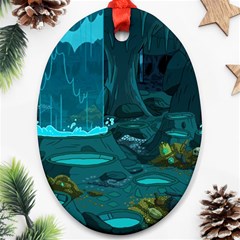 Waterfalls Wallpaper Adventure Time Ornament (oval) by Sarkoni