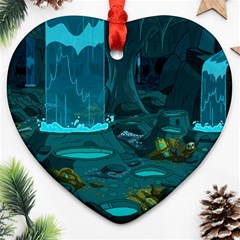 Waterfalls Wallpaper Adventure Time Ornament (heart) by Sarkoni