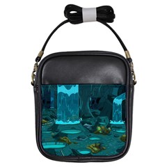 Waterfalls Wallpaper Adventure Time Girls Sling Bag by Sarkoni