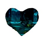 Waterfalls Wallpaper Adventure Time Standard 16  Premium Flano Heart Shape Cushions Back