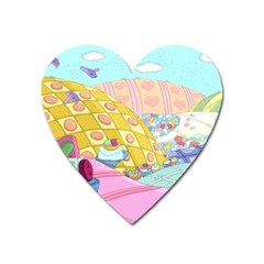 Pillows And Vegetable Field Illustration Adventure Time Cartoon Heart Magnet by Sarkoni