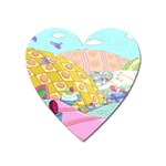 Pillows And Vegetable Field Illustration Adventure Time Cartoon Heart Magnet Front