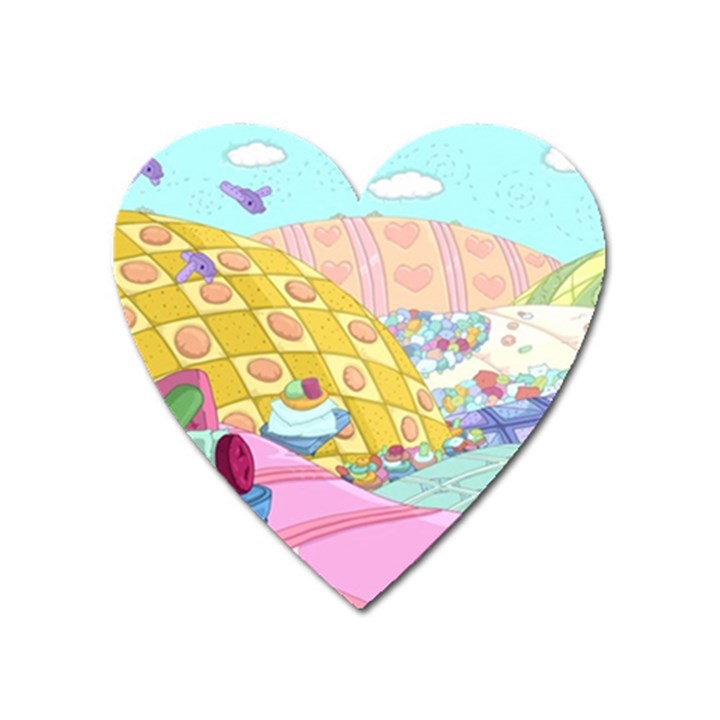 Pillows And Vegetable Field Illustration Adventure Time Cartoon Heart Magnet