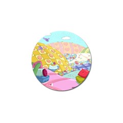 Pillows And Vegetable Field Illustration Adventure Time Cartoon Golf Ball Marker (4 Pack) by Sarkoni