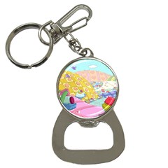 Pillows And Vegetable Field Illustration Adventure Time Cartoon Bottle Opener Key Chain by Sarkoni