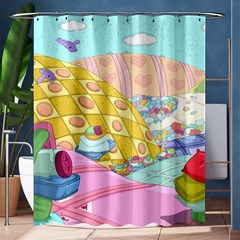 Pillows And Vegetable Field Illustration Adventure Time Cartoon Shower Curtain 60  X 72  (medium)  by Sarkoni