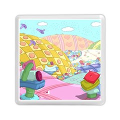 Pillows And Vegetable Field Illustration Adventure Time Cartoon Memory Card Reader (square) by Sarkoni