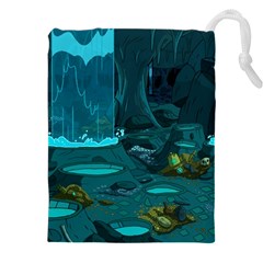 Waterfalls Wallpaper Adventure Time Drawstring Pouch (5xl) by Sarkoni