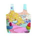 Pillows And Vegetable Field Illustration Adventure Time Cartoon Full Print Recycle Bag (M) Back