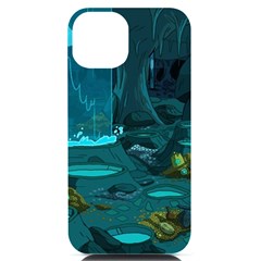 Waterfalls Wallpaper Adventure Time Iphone 14 Black Uv Print Case by Sarkoni